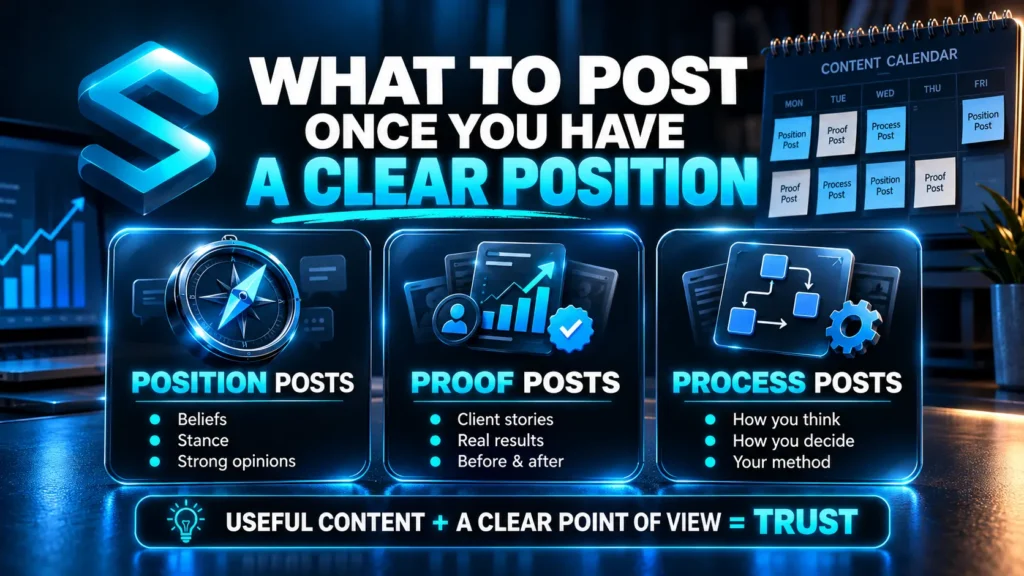 What to post once you have a position